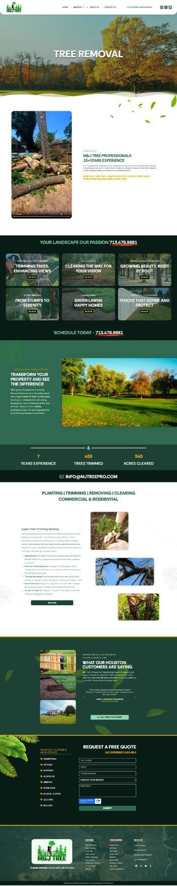 Website design for M&J Tree Professionals, a tree service company in Houston, Texas — by EP Portfolio