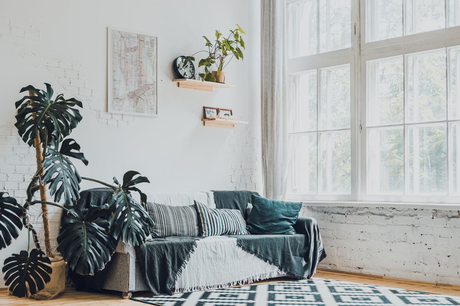 Bright living room after a repaint