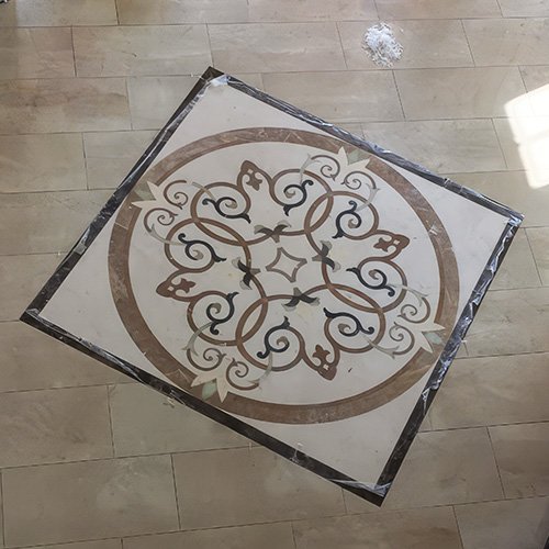 Marble floor medallion